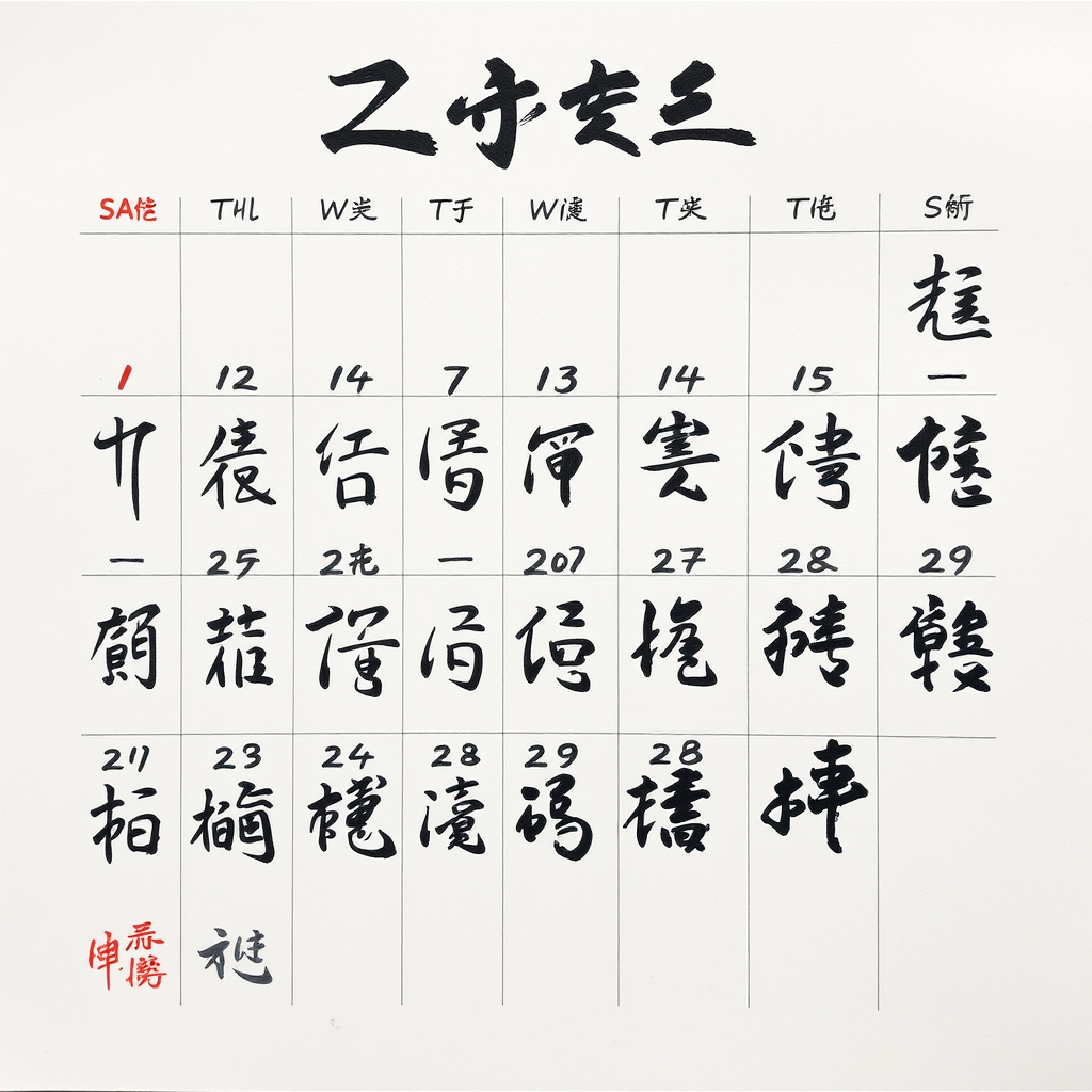 Calendario de práctica de caligrafía con ejercicios marcados y progreso visual mes a mes